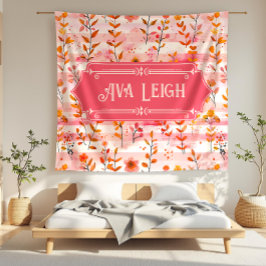 Ava Leigh Pink und Orange Wasserfarben Fleecedecke