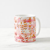 Ava Leigh Pink und Orange Wasserfarben Kaffeetasse (VorderseiteRechts)
