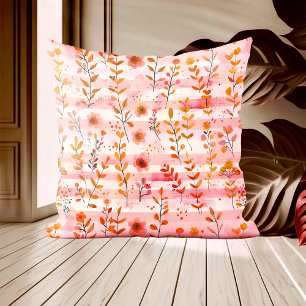 Ava Leigh Pink und Orange Wasserfarben Kissen