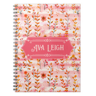 Ava Leigh Pink und Orange Wasserfarben Notizblock