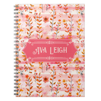 Ava Leigh Pink und Orange Wasserfarben Notizblock