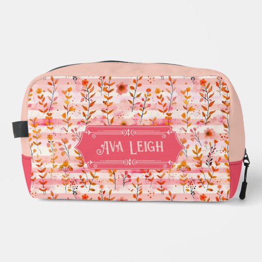 Ava Leigh Pink und Orange Wasserfarben Waschbeutel (Vorderseite)