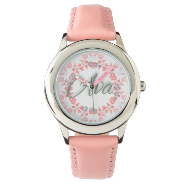 Ava Liebe Collection - Pink Watch Armbanduhr (Vorderseite)