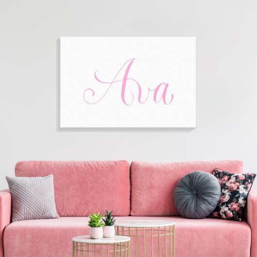 Ava - Moderne Kalligrafie Name Design Leinwanddruck (Insitu (Wohnzimmer))