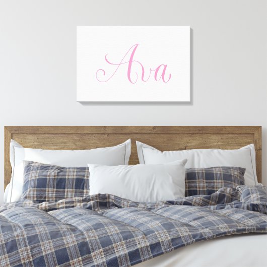Ava - Moderne Kalligrafie Name Design Leinwanddruck (Insitu (Schlafzimmer))