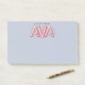 Ava Name in leuchtenden Neonleuchten Post-it Klebezettel (Auf Schreibtisch)