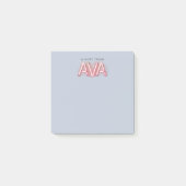 Ava Name in leuchtenden Neonleuchten Post-it Klebezettel (Vorderseite)