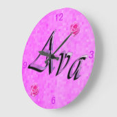 Ava Name Logo, Große Wanduhr (Winkel)