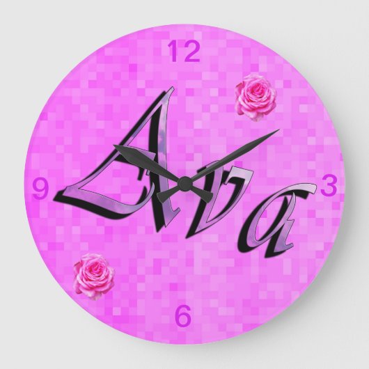 Ava Name Logo, Große Wanduhr (Vorderseite)