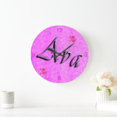Ava Name Logo, Große Wanduhr (Zuhause)