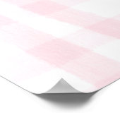 Ava Personalisiert Pink Bow & Gingham Print Poster (Ecke)