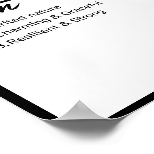 Ava, Personalisierte Mädchenbezeichnung Poster (Ecke)