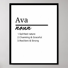 Ava, Personalisierte Mädchenbezeichnung Poster