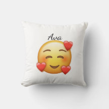 Ava Personalisiertes Herz-Emoji-Wurfkissen