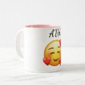 Ava Personalized Mug with Hearts Emoji Zweifarbige Tasse (Vorderseite Links)