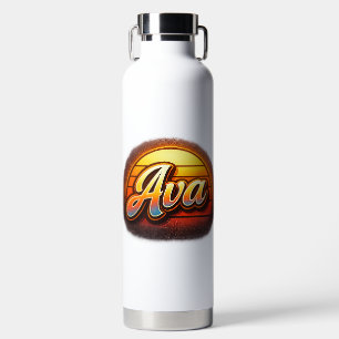 Ava Retro-Sonnenuntergang Personalisiertes Namensd Trinkflasche