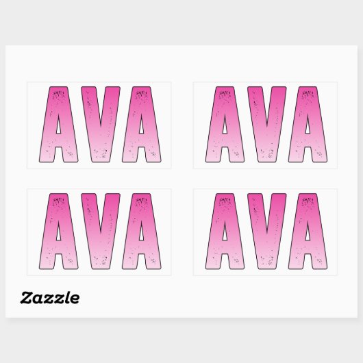 Ava rosa Name Rechteckiger Aufkleber (Blatt)