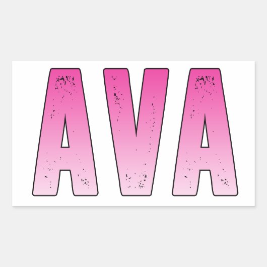 Ava rosa Name Rechteckiger Aufkleber (Vorderseite)