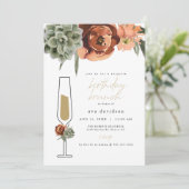 AVA Terracotta Succulent Birthday Brunch Einladung (Stehend Vorderseite)