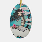 "Ava" Verzierung Keramikornament (Links)