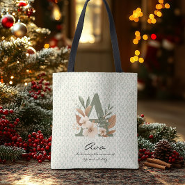 Ava Vitality Bloom - Boho Floral Monogram Tragetaschen Mit Langen Trägern