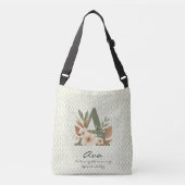 Ava Vitality Bloom - Boho Floral Monogram Tragetaschen Mit Langen Trägern (Vorderseite)