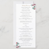 Ava Weihnachtsgrün Katholisches Hochzeitsprogramm (Rückseite)