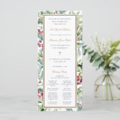 Ava Weihnachtsgrün Katholisches Hochzeitsprogramm (Stehend Vorderseite)