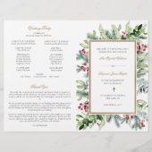 Ava Weihnachtsgrün Katholisches Hochzeitsprogramm (Vorderseite)
