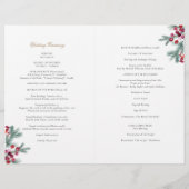 Ava Weihnachtsgrün Katholisches Hochzeitsprogramm (Rückseite)