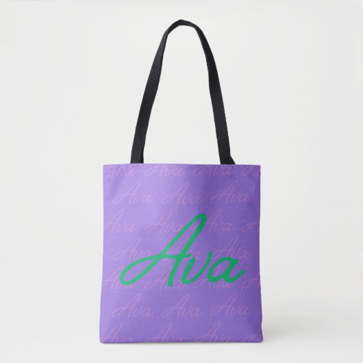 Ava Wiederholungsnamensmuster Tasche (Vorderseite)