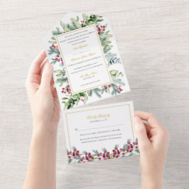 Ava Winter Berries Hochzeitseinladung mit UAWG All In One Einladung