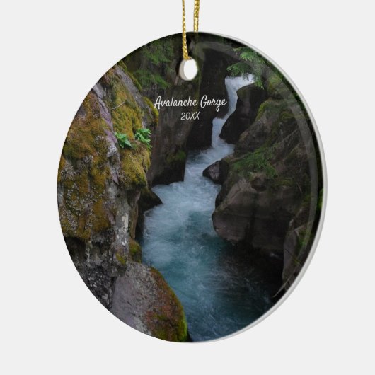 Avalanche Gorge Glacier National Park Foto Keramik Ornament (Links)