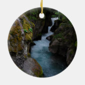 Avalanche Gorge Glacier National Park Foto Keramik Ornament (Hinten)