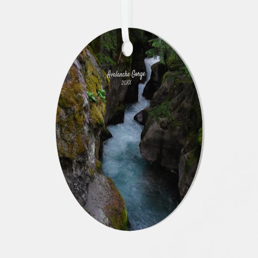 Avalanche Gorge Glacier National Park Foto Metal Ornament Aus Metall (Vorderseite links)