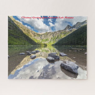 Avalanche Lake Montana.Frohe Weihnachten Puzzle