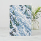 Avalanche Mountain Snow Scene Einladung (Stehend Vorderseite)