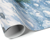 Avalanche Mountain Snow Scene Geschenkpapier (Rolleneckpunkt)