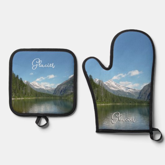 Avalanche See I - Glacier Nationalpark Ofenhandschuh & Topflappen-Set (Vorderseite)