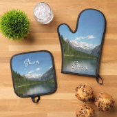 Avalanche See I - Glacier Nationalpark Ofenhandschuh & Topflappen-Set (Oben Unten)