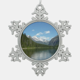 Avalanche See I - Glacier Nationalpark Schneeflocken Zinn-Ornament