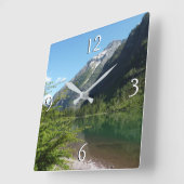 Avalanche See II - Glacier Nationalpark Quadratische Wanduhr (Winkel)