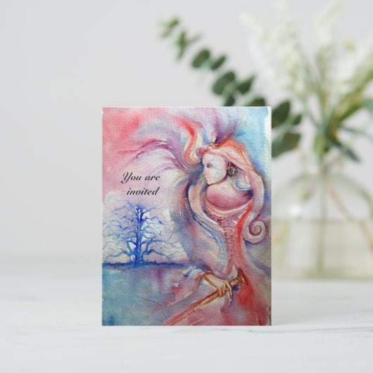 AVALON 1, Perlroter Pergament Einladung (Stehend Vorderseite)