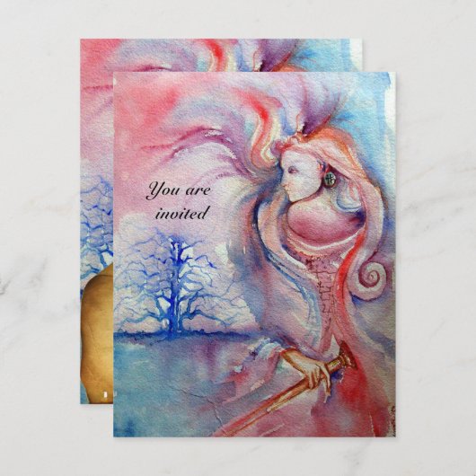 AVALON 1, Perlroter Pergament Einladung (Vorne/Hinten)