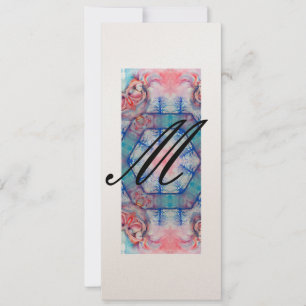 AVALON Abstrakt Monogram Soft Pink Blue Champagne Einladung