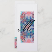 AVALON Abstrakt Monogram Weichrosa Blau Eisweiß Einladung (Vorne/Hinten)