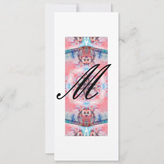 AVALON Abstrakt Monogramm Pink Lila Einladung (Vorderseite)