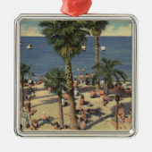 Avalon Ansicht des Strandes mit Sunbathers Silbernes Ornament (Vorne)