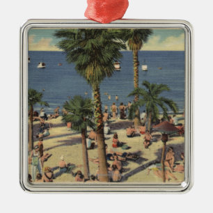 Avalon Ansicht des Strandes mit Sunbathers Silbernes Ornament