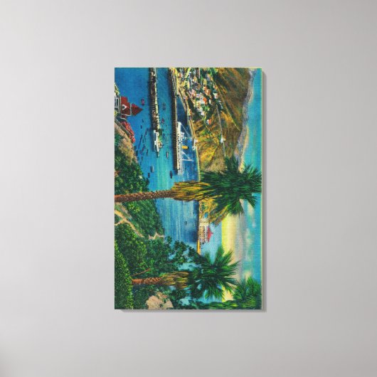 Avalon Bay, Santa Catalina Island ab Skyline Leinwanddruck (Vorderseite)